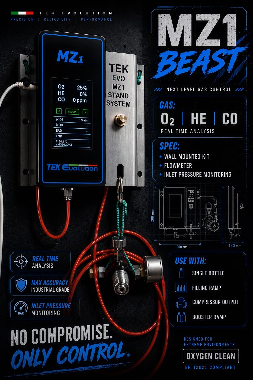 Analizzatore MZ1 O2/He/Co Beast